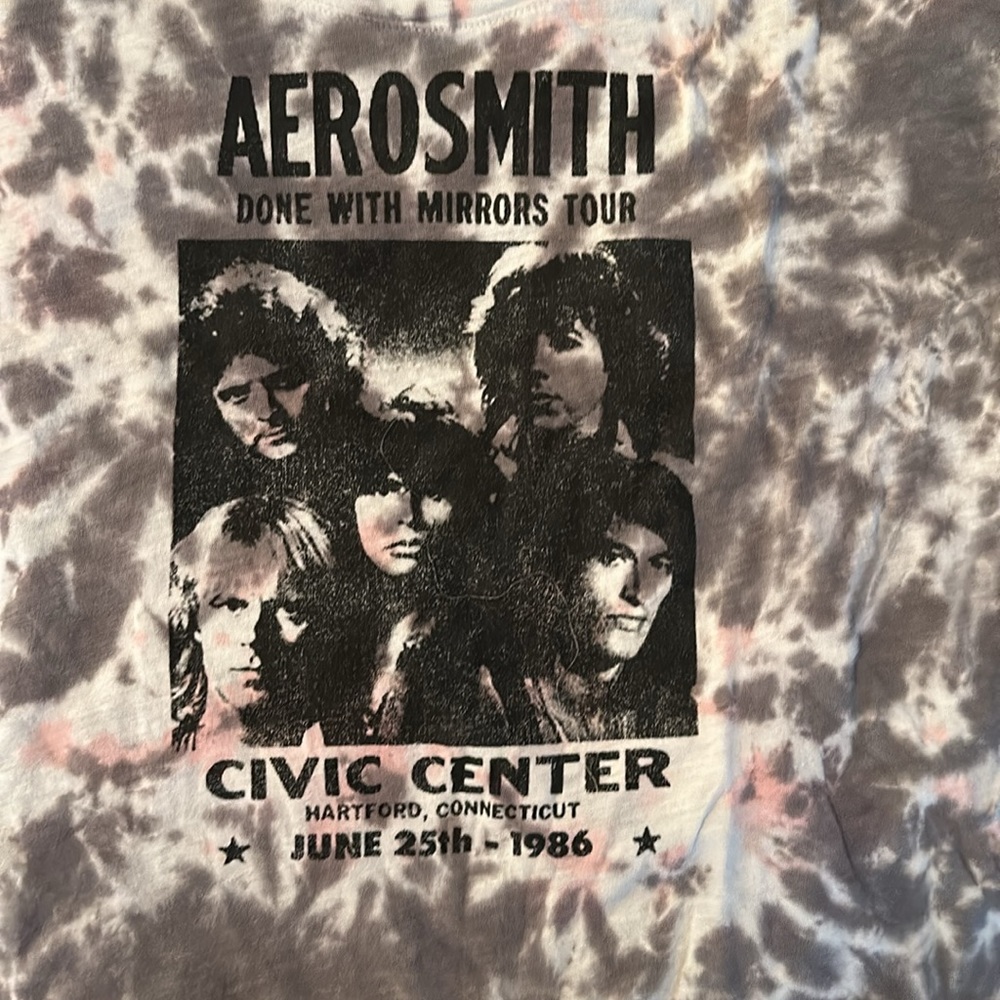 Aerosmith tye dye shirt knit riot size large